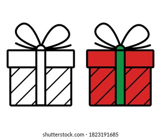 Gift icon on white background, vector illustration