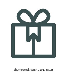 Gift icon, one line - stock vector