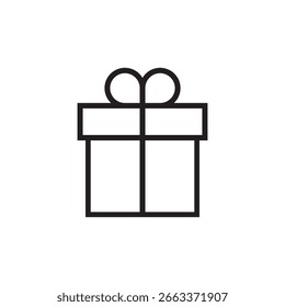 gift icon outline editable stroke line drawing eps