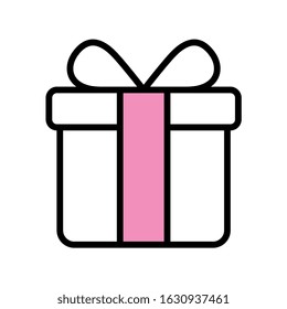 gift icon outline isolated over white background. vector illustration