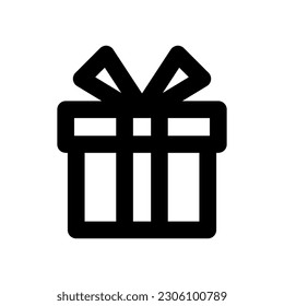 icono de regalo, estilo de contorno, vector modificable