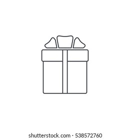 Gift icon outline, vector isolated simple illustration.