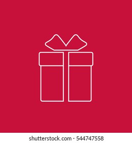 Gift icon outline, vector isolated simple illustration.