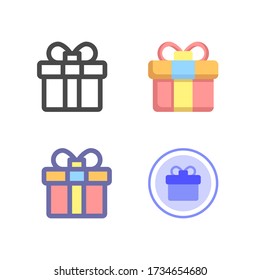 gift icon pack isolated on white background. for your web site design, logo, app, UI. Vector graphics illustration and editable stroke. EPS 10.