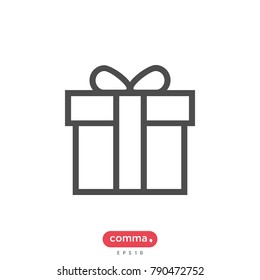 gift icon, present vector, box symbol.