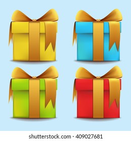 gift icon realistic 3d vector set bundle Merry Christmas and Happy New Year design background illustration