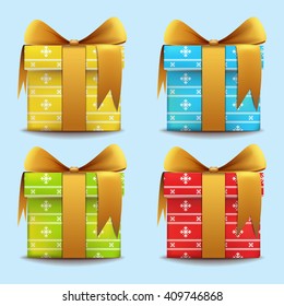 gift icon realistic 3d vector set bundle Merry Christmas and Happy New Year design background illustration