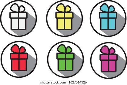 gift icon red vector happy