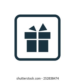 gift icon Rounded squares button, on white background 