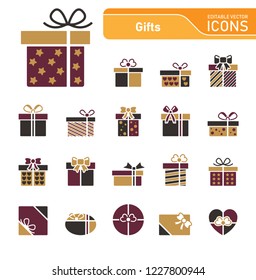 Gift icon set