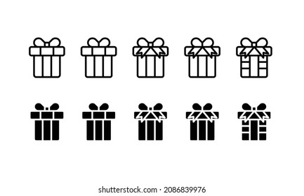 Gift Icon. Gift Icon Set