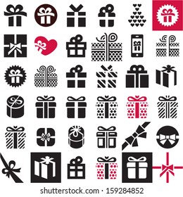 Gift Icon Set. Gift Box.
