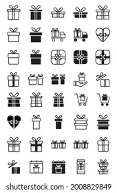 colección de conjuntos de iconos de regalo, vector