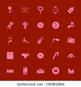 gift icon set with hand parcel, key tag and parcel box vector illustration