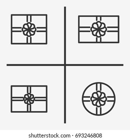 Gift icon set illustration isolated vector sign symbol
