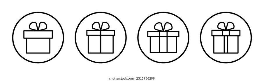 Gift icon set illustration. gift sign and symbol. birthday gift