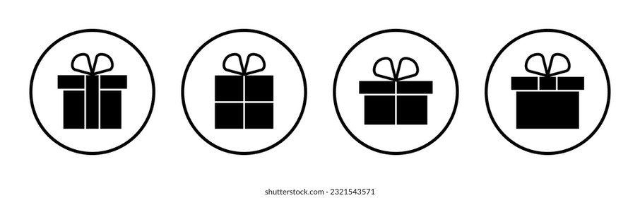 Gift icon set illustration. gift sign and symbol. birthday gift