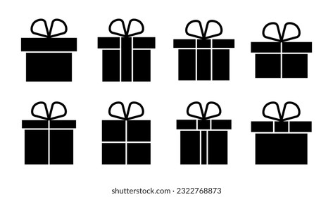 Gift icon set illustration. gift sign and symbol. birthday gift