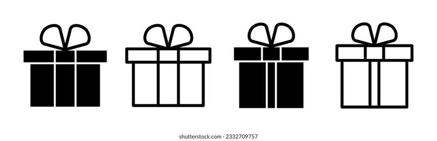 Gift icon set illustration. gift sign and symbol. birthday gift