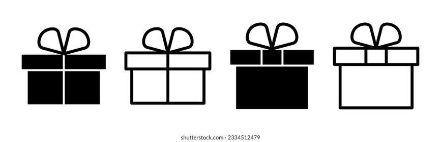 Gift icon set illustration. gift sign and symbol. birthday gift