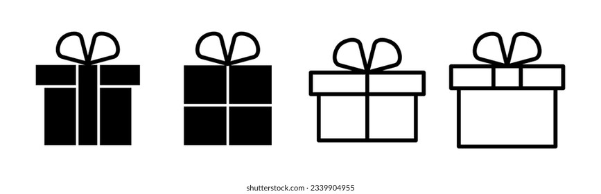 Gift icon set illustration. gift sign and symbol. birthday gift