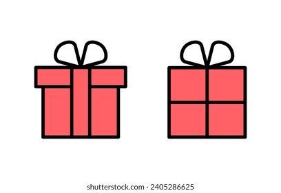 Gift icon set illustration. gift sign and symbol. birthday gift