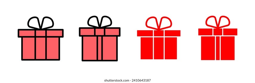 Ilustración de conjunto de iconos de regalo. signo de regalo y símbolo. regalo de cumpleaños