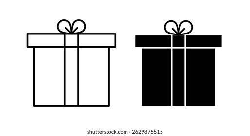 Gift icon set on white background