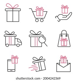 gift icon. gift set symbol vector elements for infographic web