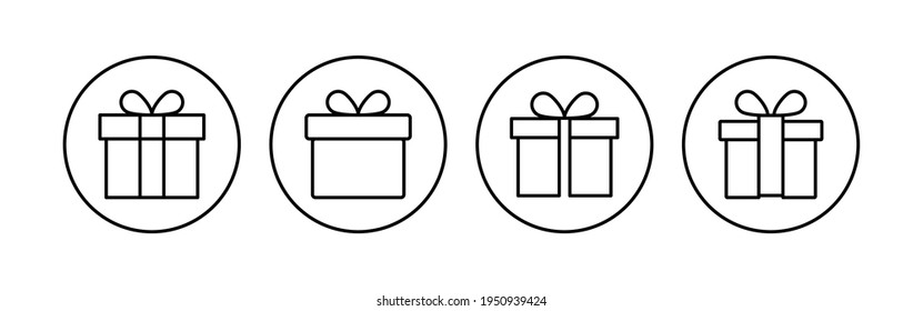 Gift icon set. gift vector icon. birthday gift