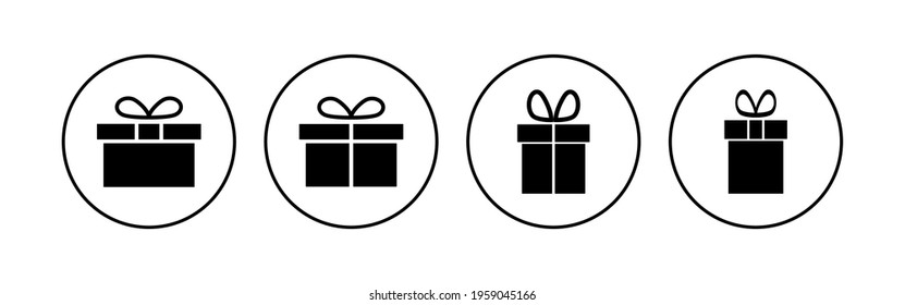 Gift icon set. gift vector icon. birthday gift