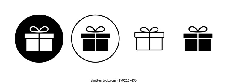 Juego de iconos de regalo. icono del vector de regalo. regalo de cumpleaños