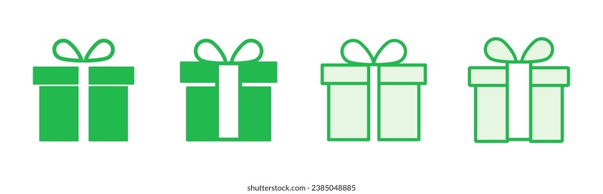 Juego de iconos de regalo. icono del vector de regalo. regalo de cumpleaños