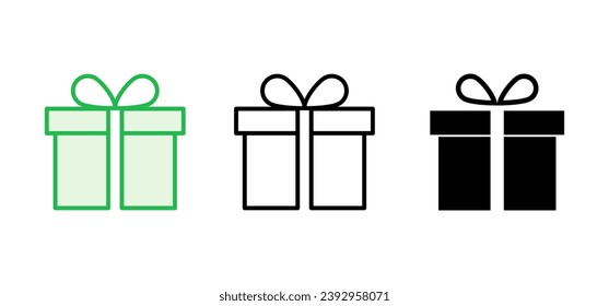 Gift icon set. gift vector icon. birthday gift