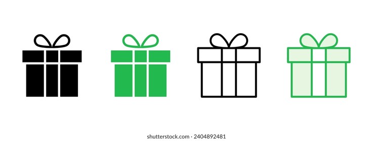 Juego de iconos de regalo. icono del vector de regalo. regalo de cumpleaños