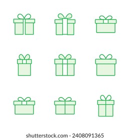 Gift icon set. gift vector icon. birthday gift