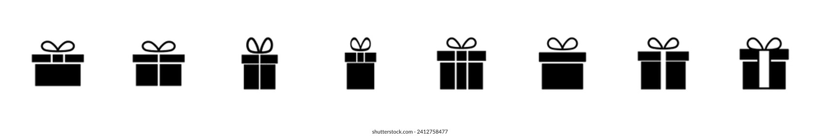 Juego de iconos de regalo. icono del vector de regalo. regalo de cumpleaños