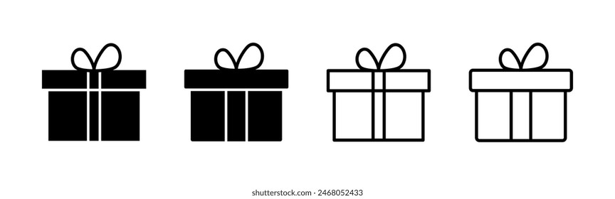 Gift icon set. gift vector icon. birthday gift
