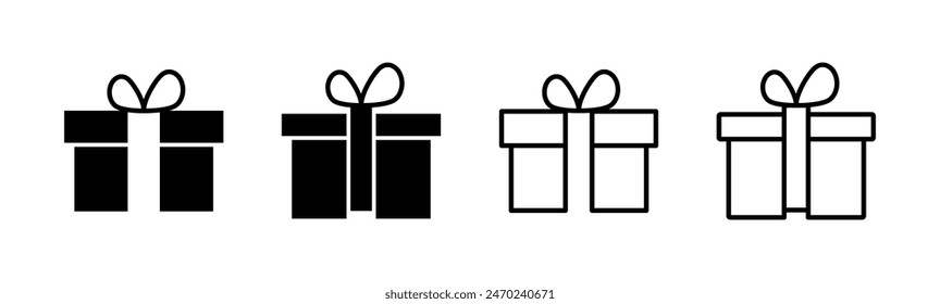 Geschenk-Icon-Set. Geschenk-Vektorgrafik-Icon. Geburtstagsgeschenk