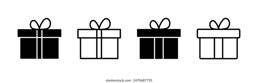 Gift icon set. gift vector icon. birthday gift