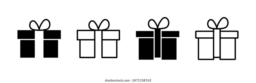 Conjunto de iconos de regalo. Vector de regalo. regalo de cumpleaños