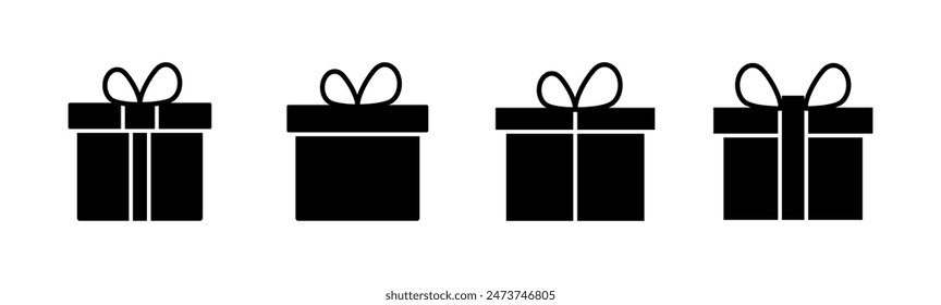 Gift icon set. gift vector icon. birthday gift