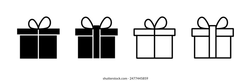 Gift icon set. gift vector icon. birthday gift