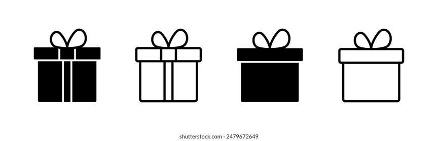 Gift icon set. gift vector icon. birthday gift