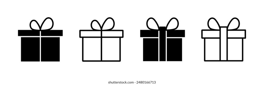 Conjunto de iconos de regalo. Vector de regalo. regalo de cumpleaños