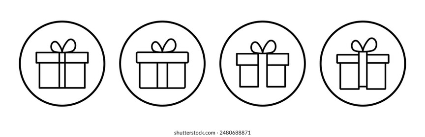 Gift icon set. gift vector icon. birthday gift