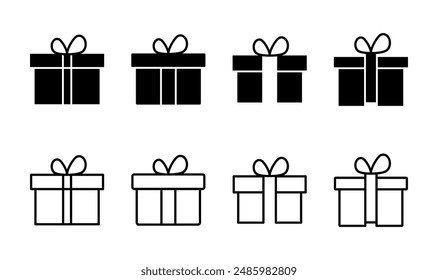 Gift icon set. gift vector icon. birthday gift