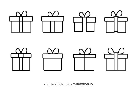 Gift icon set. gift vector icon. birthday gift