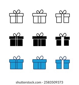 Gift icon set. gift vector icon. birthday gift