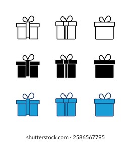 Gift icon set. gift vector icon. birthday gift